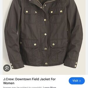 J. Crew Chocolate Utility Jacket with Gold Accents
